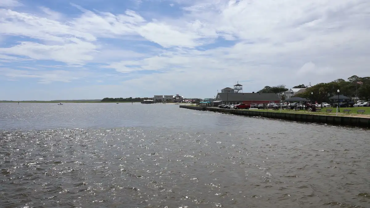 The Southport waterfront on the Cape Fear River